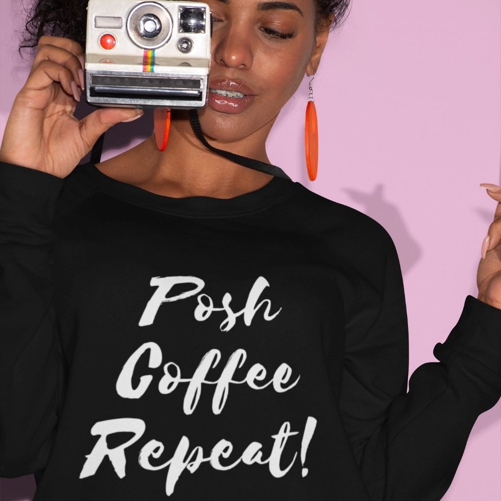 Posh Coffee Repeat Crewneck Sweatshirt XL